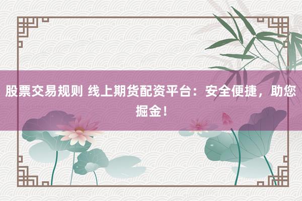 股票交易规则 线上期货配资平台：安全便捷，助您掘金！