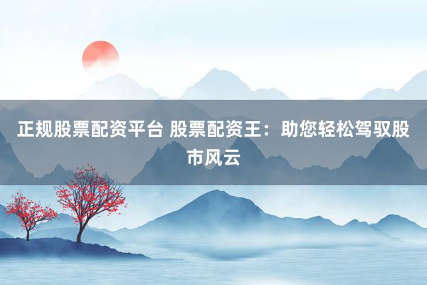 正规股票配资平台 股票配资王：助您轻松驾驭股市风云