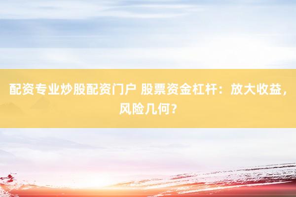 配资专业炒股配资门户 股票资金杠杆：放大收益，风险几何？
