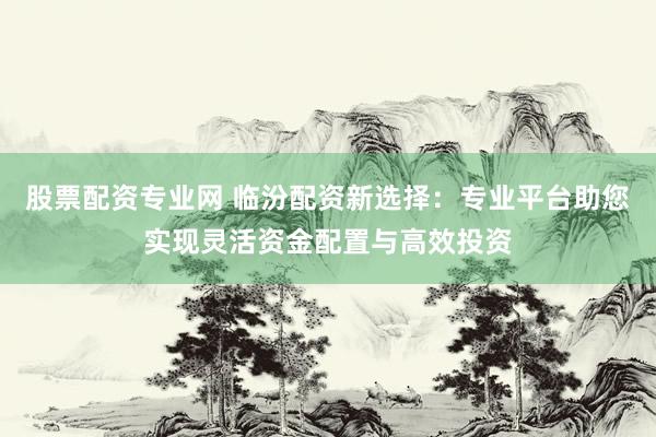 股票配资专业网 临汾配资新选择：专业平台助您实现灵活资金配置与高效投资
