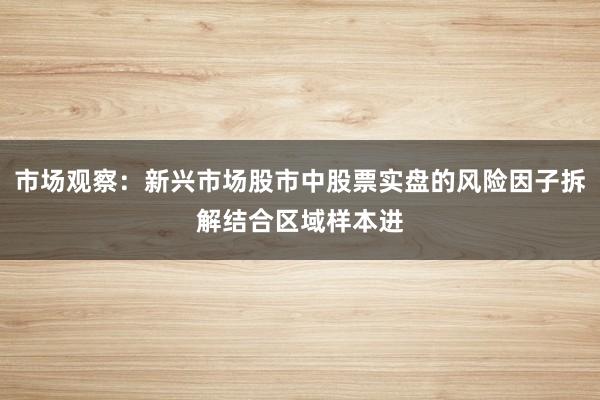 市场观察：新兴市场股市中股票实盘的风险因子拆解结合区域样本进