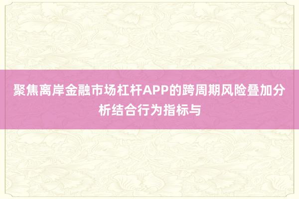 聚焦离岸金融市场杠杆APP的跨周期风险叠加分析结合行为指标与